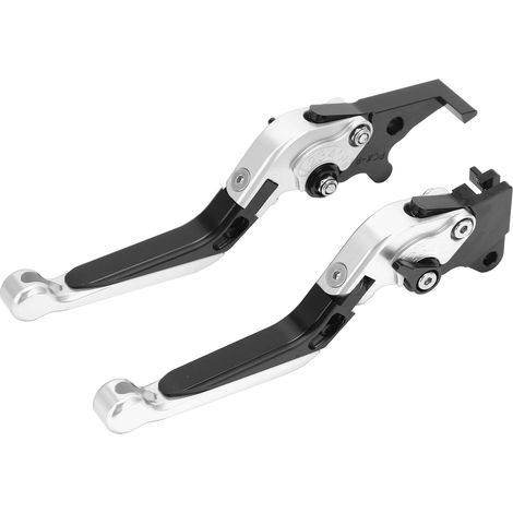Paar Motorradbrems- und Kupplungshebel, aus CNC-gefräster Aluminiumlegierung, kompatibel mit PCX 125/150 (Trommelbremsversion), alle Baujahre, silberfarben. (1/5)
