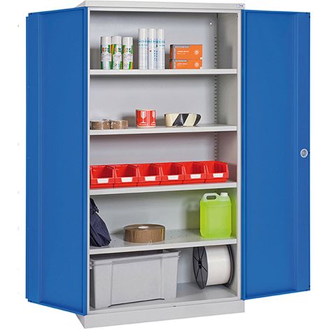 Armoire de rangement acier bleue - 4 étagères charge 150kg/niveau - Dim. 1950x1000x500mm - W030020001-GCBI (1/5)