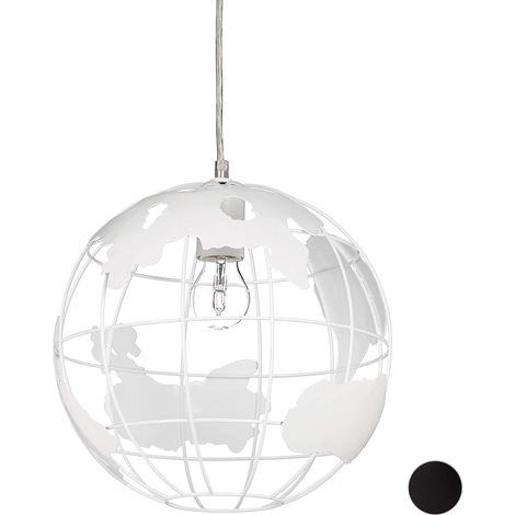 Lampe murale lampadaire décoration design à suspension abat-jour boule globe blanc (1/5)