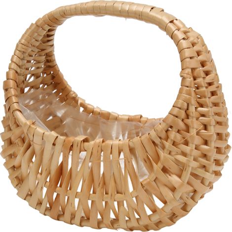 Panier à fleurs tressé en rotin tressé, panier à main pour composition florale, idéal pour mariage, anniversaire ou fête. (1/5)