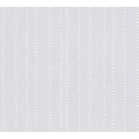 Papier peint intissé moderne blanc Tapisserie structurée à poids en lignes verticales Papier peint 10,05 x 0,53 m à peindre idéal chambre (1/4)