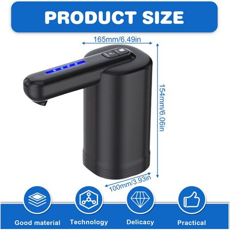 Pompa per acqua potabile automatica con ricarica USB, distributore di acqua elettrico portatile universale con ricarica USB per campeggio, scuola, ufficio, cucina, casa (1/4)