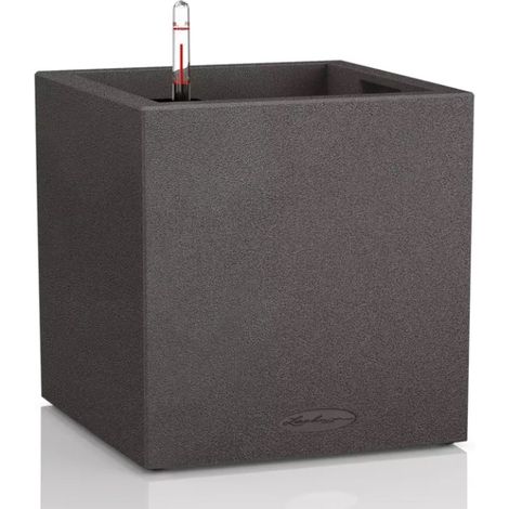 LECHUZA® Pflanzgefäße CANTO Stone 40 low Graphitschwarz All-in-One (1/3)