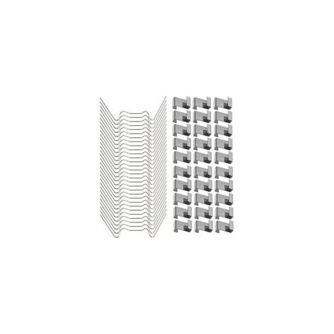Clips de fijación de acero inoxidable para acristalamiento de invernaderos (50 clips de alambre en forma de W para acristalamiento de invernaderos y 50 clips superpuestos en forma de Z para acristalam (1/5)