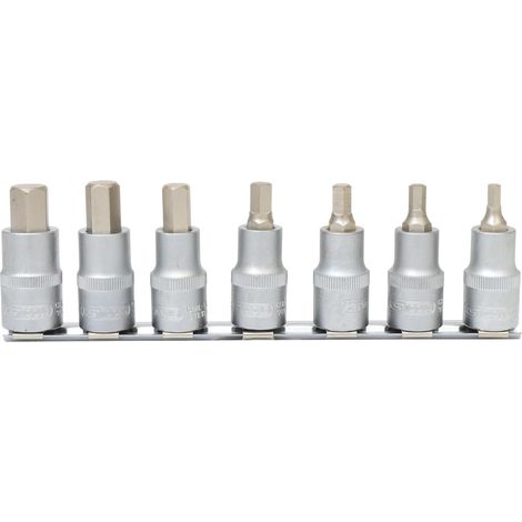 1/2" Serie di bussole p.viti a esagono incassato,corte,7pz.5-14mm (1/2)