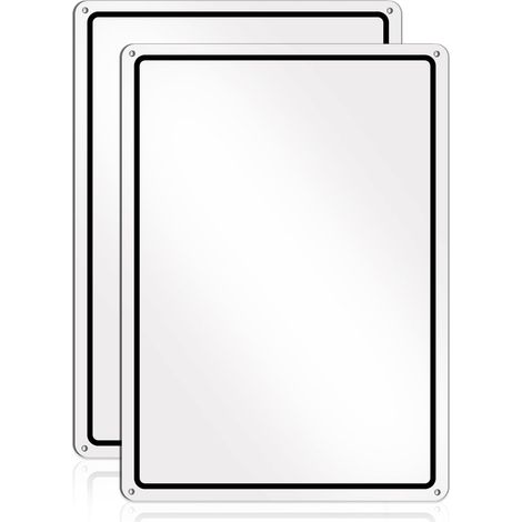 2 pièces de panneau en aluminium vierge pour DIY, panneaux blancs avec cadre noir, tableau de message métallique, blanc, 25x35cm, panneau en aluminium vierge (Noir) (1/5)