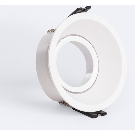 Aro Downlight Circular Basculante para Bombilla LED GU10 / GU5.3 Corte Ø85 mm Suefix Blanco (1/4)