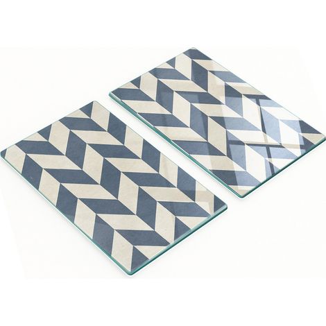 Taglieri decorativi in vetro con motivo a spina di pesce, 2x30x52 cm (1/5)