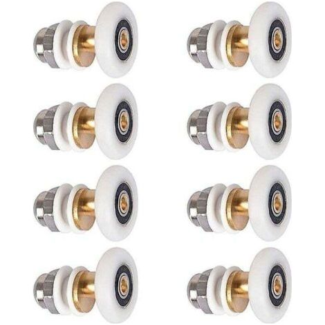 Roulettes Coulissantes Pour Porte De Douche 8 Pièces 25mm Roues De Rechange (1/4)