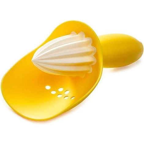 Exprimidor de cítricos amarillo Joseph Joseph Catcher diseño innovador y funcional para exprimir frutas con facilidad y estilo (1/5)
