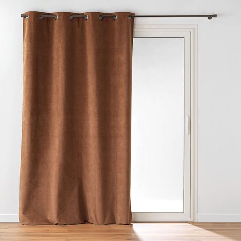 Rideau Occultant en Velours "Olympe" 140x260cm Camel (1/5)