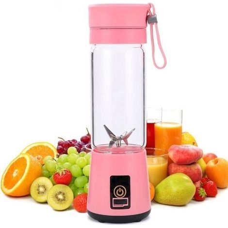 (Rose)Mini Blender - Non spécifié - 400 ml - Rose - USB Rechargeable - 6 Lames 3D (1/4)