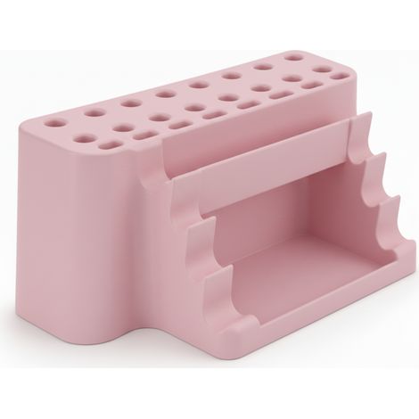 Organizzatore per pennelli, supporto rosa con vassoio, 26 posti (1/3)
