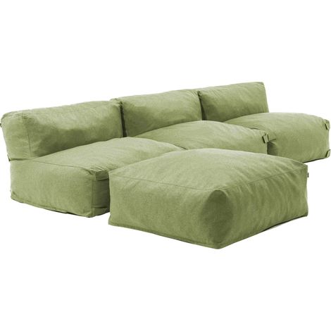 Canapé d'angle fixe modulable 4 places vert cactus - Mixi