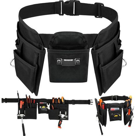 Robuster Werkzeuggürtel für Damen und Herren mit 19 Taschen, verstellbarer und abnehmbarer Aufbewahrungstasche für Elektriker, Zimmerleute und Bauarbeiter.