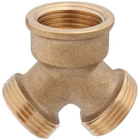 JS Messing-Y-Verteilerstück, DN20, 3/4'', 2x Außengewinde, 1x Innengewinde, Messing blank, 0018452000001