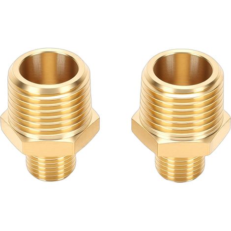 Adaptateur de raccord de mamelon réducteur mâle BSP 1/2 à 1/4 pouces, réducteur de tuyau en laiton pour carburant (1/5)