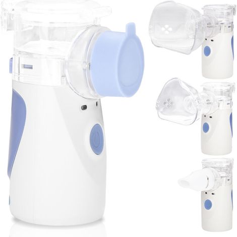 Wolketon Nébuliseur Inhalateur Electrique Nebuliseur avec Embouchure et Masque pour les Maladies Asthma Respiratoires pour Enfants et Adultes