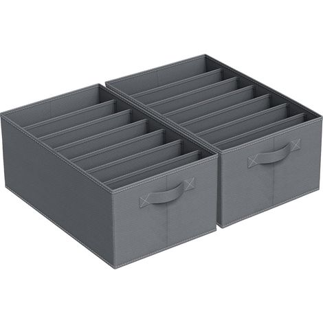 44x30x20cm 2pcs Rangement Vetement Dressing Boite de Rangement Vetement Dressing avec Poignée Organisateur Armoire Vêtements pour Pantalons,T Shirts,Chemise (1/5)