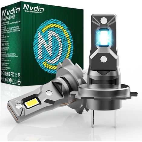 H7 LED Bulbs 30000LM Headlight Lamp 12V Car Motorcycle Halogen Size 1:1 Direct Fit for High or Low Beam 6000k White (1/5)