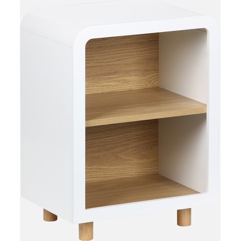 Comodino effetto legno, 2 nicchie