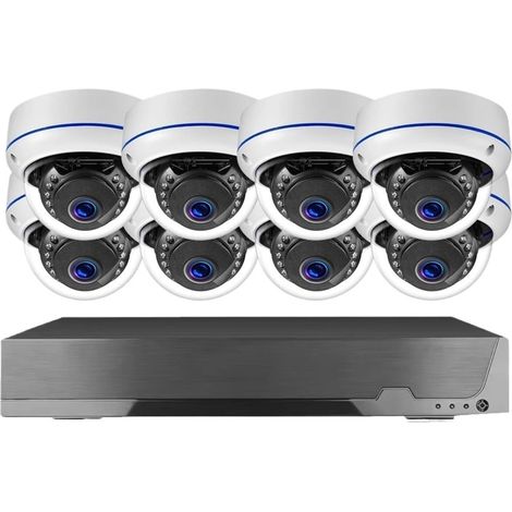 Système de caméra de sécurité POE 8CH, Kit de vidéosurveillance Intelligent, caméra dôme en métal, Ensemble de caméras IP Audio CCTV à 8 canaux (1/5)