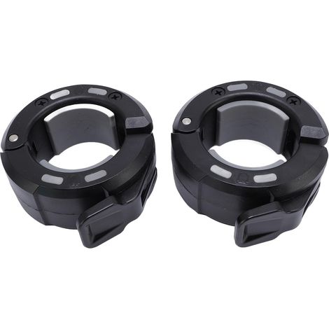Lot de 2 pinces magnétiques à dégagement rapide pour barres d'haltères de 50 mm, idéales pour l'entraînement de musculation (noir et gris). (1/5)