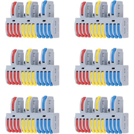 Conector de cable de alta velocidad - 6 pines - 32 A - 3 entradas - 12 salidas - Apto para cables rígidos y flexibles (1/5)