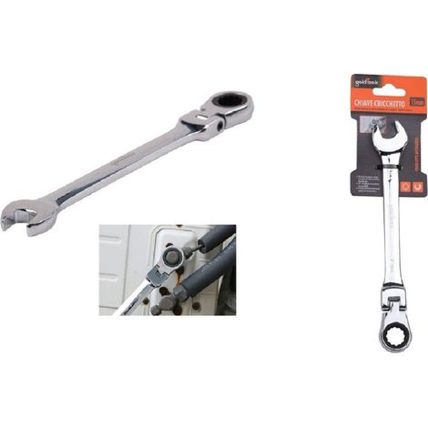 Kaela - Chiave A Cricchetto Combinata 15mm Testa Pieghevole Cromo Vanadio Utensile 91736 - (1/2)