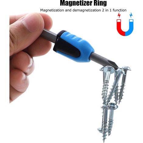 Tournevis magnétique universel haute résistance avec bague magnétique  magnétisation/démagnétisation (1/5)