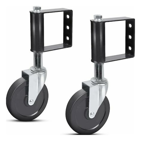 Roulettes pour portail en bois, roulettes robustes à ressort pour portail pivotant en tube métallique, petite roulette de support de portail avec plaque (1/5)