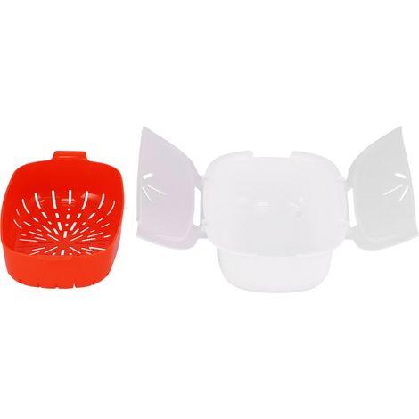 Panier Vapeur Micro-ondes - Cuit Riz Et Légumes - Design Double Couche - Matériau PP Sans BPA - 1 Pièce (1/5)