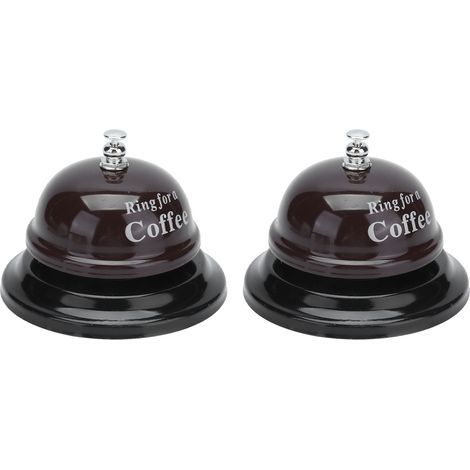 【Lot de 2】Sonnette de service élégante pour restaurant, bar, club - Sonnette d'appel créative, marron (1/5)