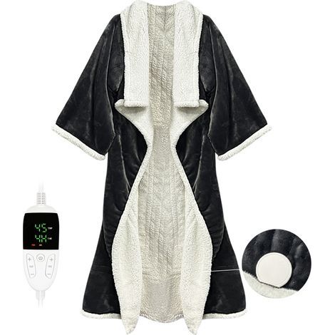 Couverture chauffante portable avec manches et protection des pieds – Couverture confortable électrique avec 6 réglages de température. Convient aussi bien aux hommes qu'aux femmes/convient à un usage (1/5)