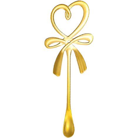 Cuillère mélangeur en forme de cur en inox doré (1/4)