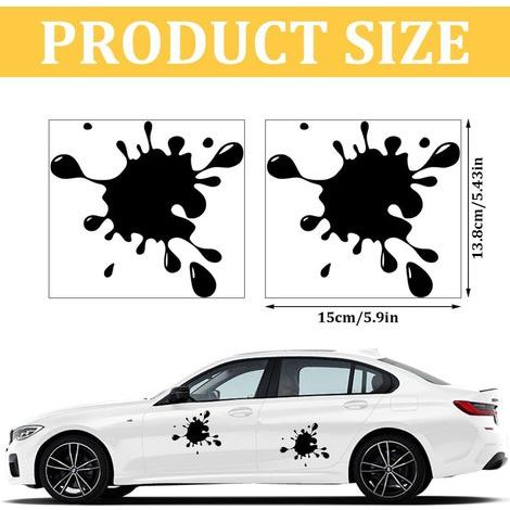 CCYKXA  Pieces Splash Spot 3D Car Stickers Funny Spot Decals Door Window Glass Rear Bumper Decorative Stickers (Black)