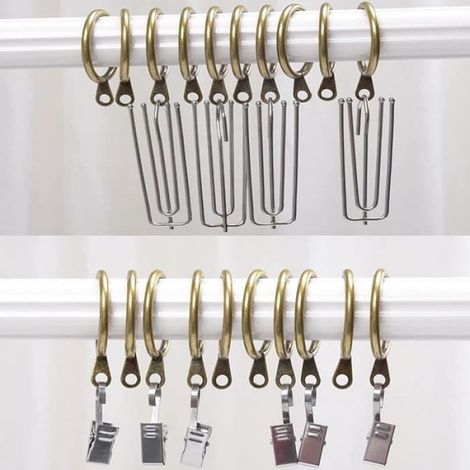 Lot de 30 Anneaux Rideaux Metal 32mm Anneaux Tringle à Rideau Acier Anneaux de Suspension en métal pour la Maison, Les hôtels, L141 (1/4)