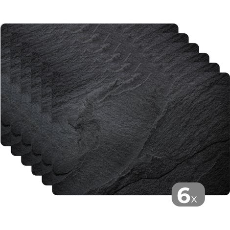 SETS DE TABLE Béton - Noir - Industriel Lot de 6 Tapis Antidérapant 45x30 (1/5)
