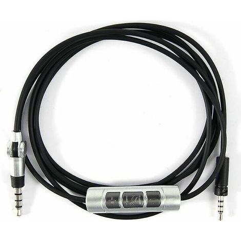 Câble audio 3,5 mm vers 2,5 mm compatible avec casque Sennheiser Momentum 2.0/Momentum Noir (1/3)