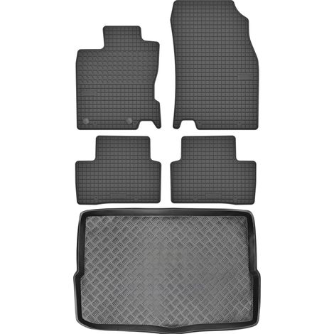 Renault Kadjar Crossover de 2015 (JUEGO) - Alfombrillas de goma para coche + alfombrilla para maletero