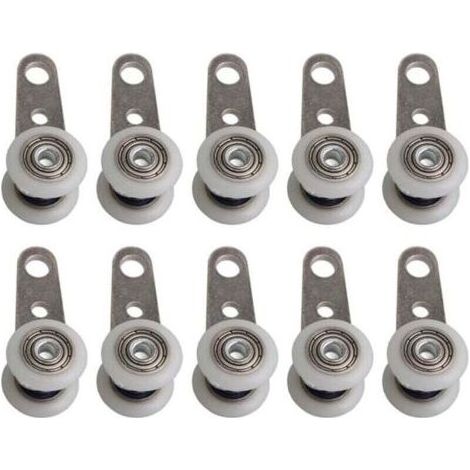 Lot de 10 roulettes pour baie vitrée ou porte coulissante – métal et plastique – 4,5 x 1,9 cm (1/3)