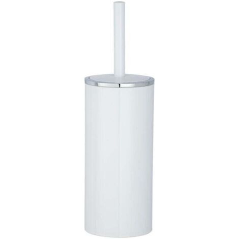 QORVA-Brosse WC silicone Inca, design fermé, brosse WC noire, plastique, Ø 10,5x34 cm, blanc