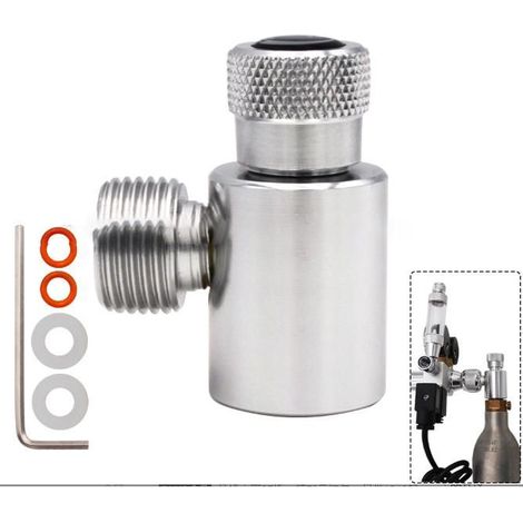 HOXILEELEO - Kit de connecteur d'adaptateur de recharge de cylindre de réservoir de remplissage de CO2 pour SodaStream (argent sans compteur) (1/5)