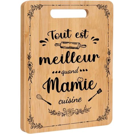 planche à découper en bambou gravée, ustensiles de cuisine, planche à découper créative (1/5)