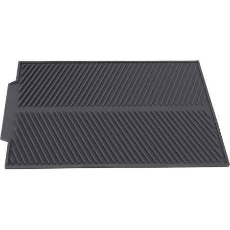 Tapis en silicone antidérapant et résistant aux chocs pour essuyer la vaisselle et les plans de travail, idéal pour les bols et les fourchettes. Dimensions : 43 x 33,5 cm. (1/5)