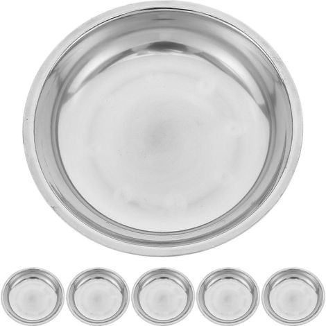 Runde Edelstahlplatten, passend für Aufbewahrungsschalen, Pastateller (silber) (1/4)