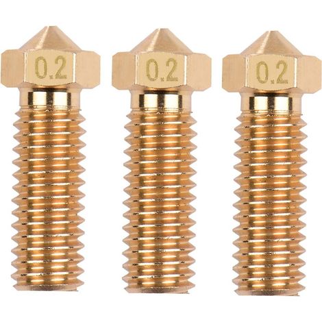 3 Stück 3D-Drucker-Extruder-Messing-Vulkandüse M6-Gewinde-Druckkopf 0,2 mm Ausgabe für Sidewinder X1 (1/4)