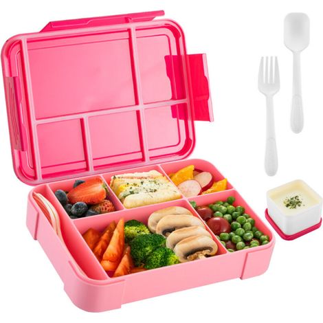 Wasserdichte, unterteilte Bento-Lunchbox für Kinder, geeignet für Vorschule und Schule, ideal für Mahlzeiten unterwegs. - Crezuo