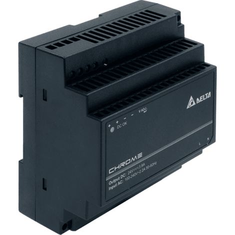 DRC-24V100W1AZ: DRC-24V100W1AZ: Delta para riel DIN 24V/3.8A, cromado, clase de protección II