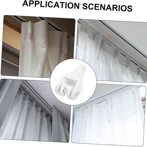 Rouleaux universels en PVC pour rails, 30 rouleaux de glissement, composants de transmission pour rideaux de plafond/rail